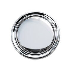 3D rendering of a blank badge for branding mockup, ultra-sharp and clear, isolated on white background