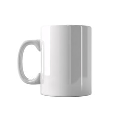 3D illustration of an empty mug for identity mockup, ultra-sharp and clear, isolated on white background