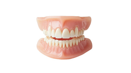 Fototapeta premium Dental prosthesis on a white transparent background