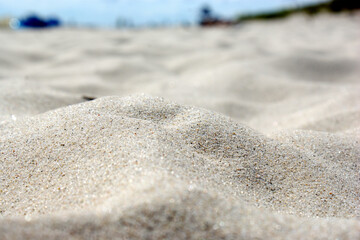 Sand on desert beach close-up at Hel Poland, no people, loneliness, rains of sand, landscape, tourism, vacation, travel
