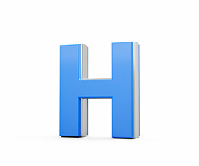 Blue Capital Letter H Gleams With Its Sleek Modern Design Bold Font With Sharp Edges 3D Illustration