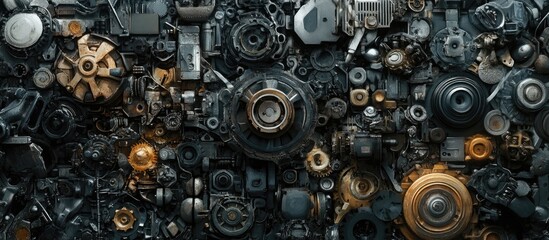 Metal gear system composed of various materials Mixed media
