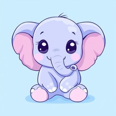 Obraz premium Cute Elephant Cartoon.
