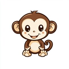 Obraz premium Cute Cartoon Monkey.