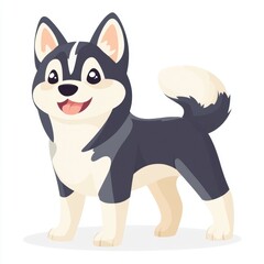 Obraz premium Cute Husky Dog Cartoon.