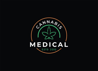 Medical marijuana or cannabis logo vector illustration