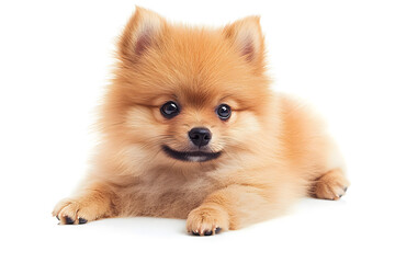 Obraz premium Dog pomeranian mammal animal isolated on white background 