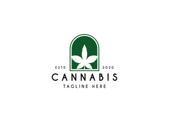 Medical marijuana or cannabis logo vector illustration