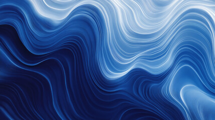 Gradient from navy to royal blue, with bold, sweeping wavy lines in white creating a dramatic, abstract background with depth and movement.