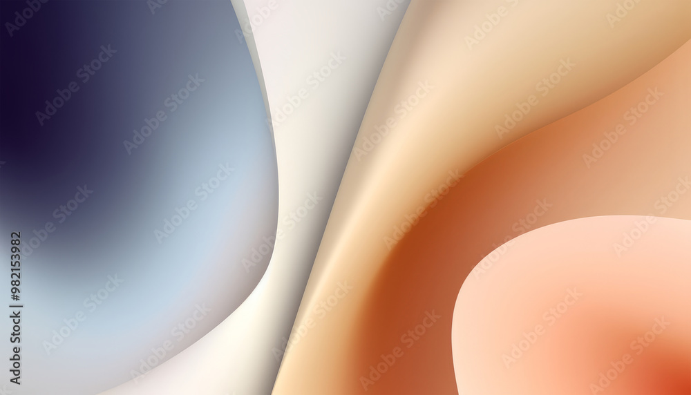 Aufkleber Abstract colorful wavy shapes wallpaper. Modern curvy background with motion effect. Generative ai