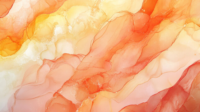 Fluid alcohol ink texture in shades of warm terracotta and soft peach, with intricate marbled lines blending together.