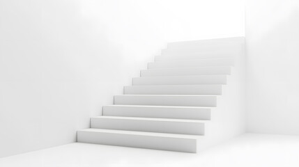 White steps architecture staircase isolated on white background