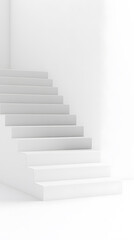 Obraz premium White steps architecture staircase isolated on white background