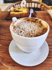 Coffee with milk foam beverage