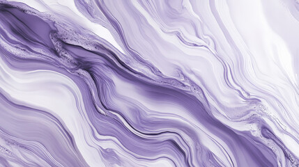 Liquid marble texture with soft lavender and light grey, creating a serene and subtle flowing abstract pattern.