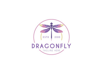 Beautiful dragonfly logo design for beauty and spa. Dragonfly logo vector illustration