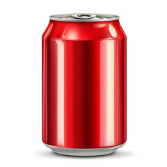 Red soda can realistic mock up isolated on white background