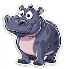 Fototapeta premium Cute Cartoon Hippo.