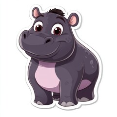 Fototapeta premium Cute Hippo Cartoon.