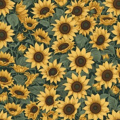 sunflower pattern background illustration
