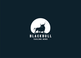Blackbull animal logo design. Blackbull farm logo design