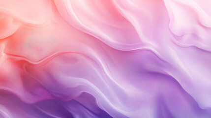 Fototapeta premium Soft pastel fluid waves of coral and lavender blending smoothly together, creating a calming, abstract background.