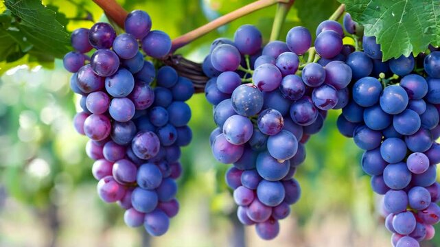 A vine in a vineyard in close-up	