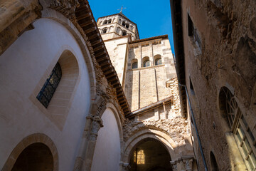 Fototapeta premium Majestic Abbey of Cluny with Romanesque towers and stone facades in Burgundy, France