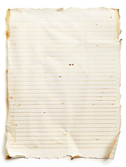 White crumpled paper isolated on white background. Wrinkles and irregular folds form intricate textures	