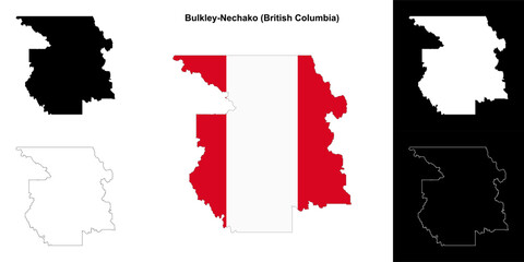 Bulkley-Nechako district (British Columbia) outline map set