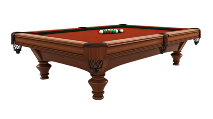 Pool table on a white transparent background