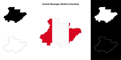 Central Okanagan district (British Columbia) outline map set