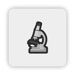 microscope icon on button, microscope Flat style icon Illustration, microscope icon