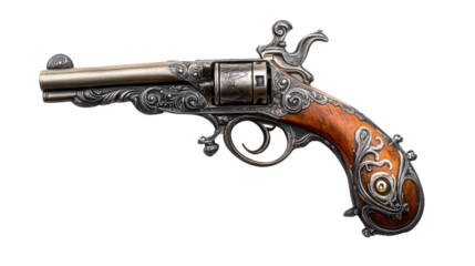 Pirate gun on a white transparent background