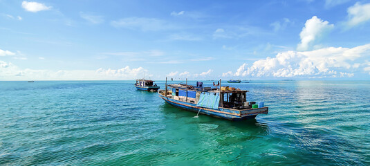 Beautiful landscapes view at Omadal Island, Semporna Sabah, Malaysia.