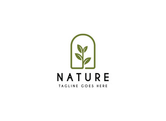 Nature leaf logo design vector illustration, simple and minimalist leaf logo