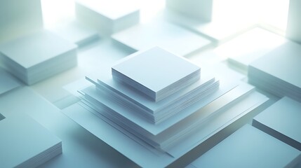 Obraz premium Blank business card mockup on white textured background 3d illustration 3d rendering card template