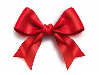 Fototapeta premium Isolated on red ribbon bow vector illustration.