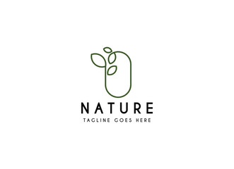 Nature leaf logo design vector illustration, simple and minimalist leaf logo