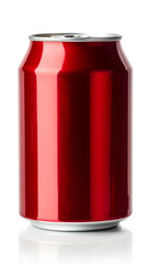 Red soda can mock up isolated on white background