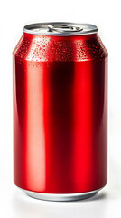 Red soda can mock up isolated on white background