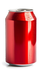 Red soda can mock up isolated on white background