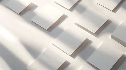 Fototapeta premium Blank business card mockup on white textured background 3d illustration 3d rendering card template