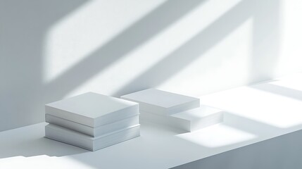 Blank business card mockup on white textured background 3d illustration 3d rendering card template