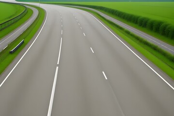 Fototapeta premium Expressway Road Isolated on White Background