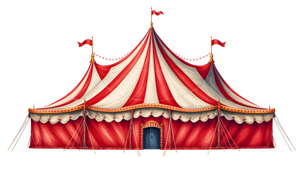 Vintage circus tent illustration isolated on white background
