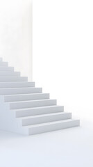 White steps architecture staircase isolated on white background