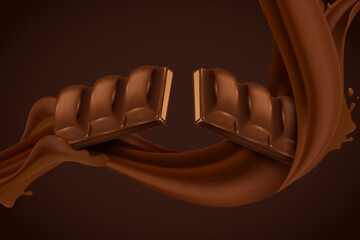 Chocolate food composition in realistic style