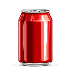 Red soda can realistic mock up isolated on white background