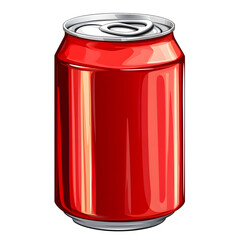 Red soda can realistic mock up isolated on white background